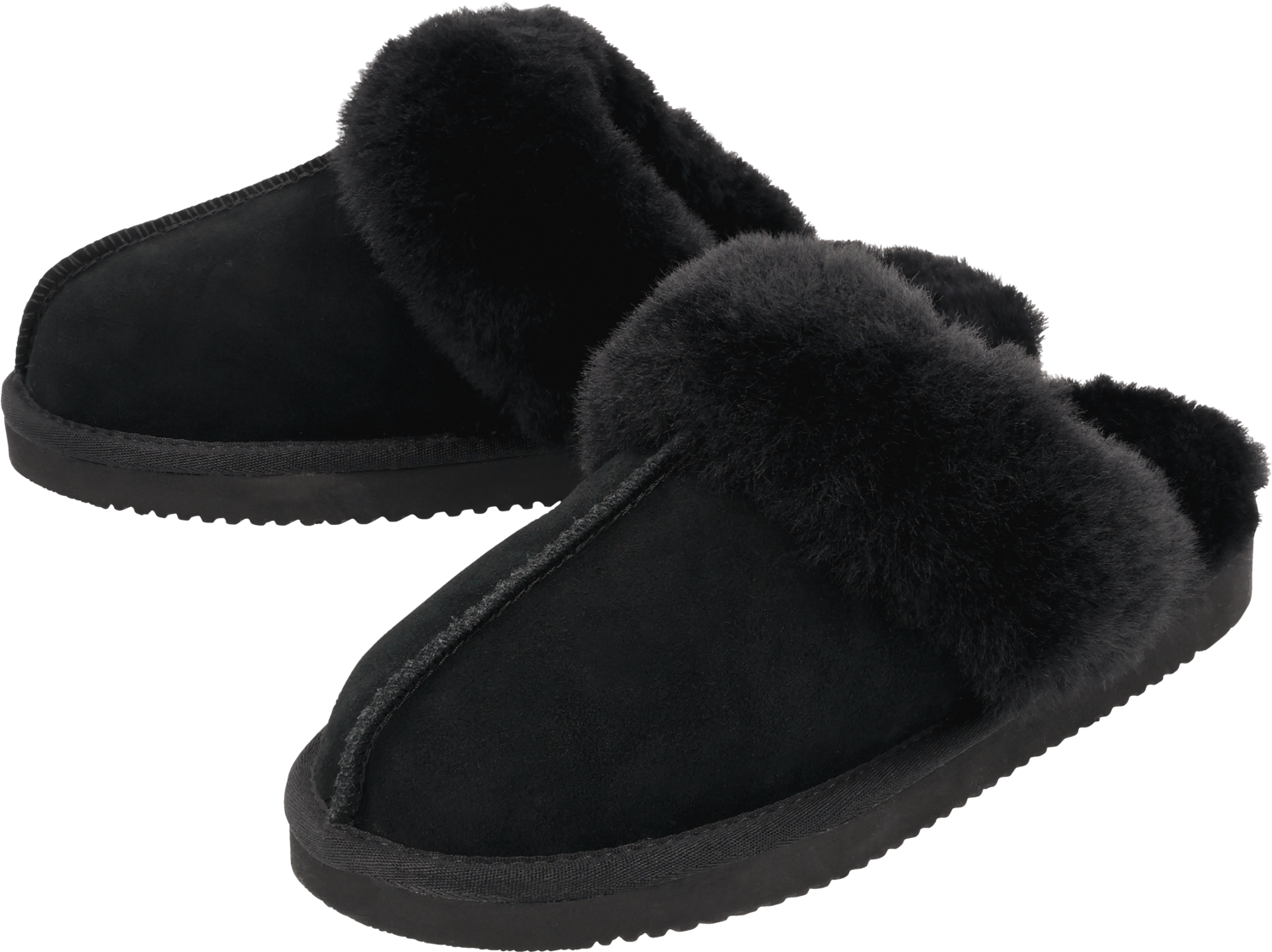 esmara® Damen Hausschuh Lammfell (Schwarz, 39)