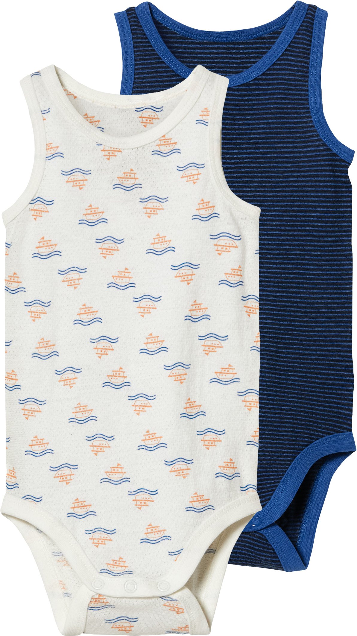 Thumbnail - lupilu® Baby Bodies, 2 Stück (50/56, weiß/blau)