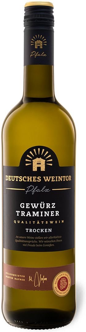 Deutsches Weintor Gewürztraminer Pfalz QbA trocken, Weißwein 2023