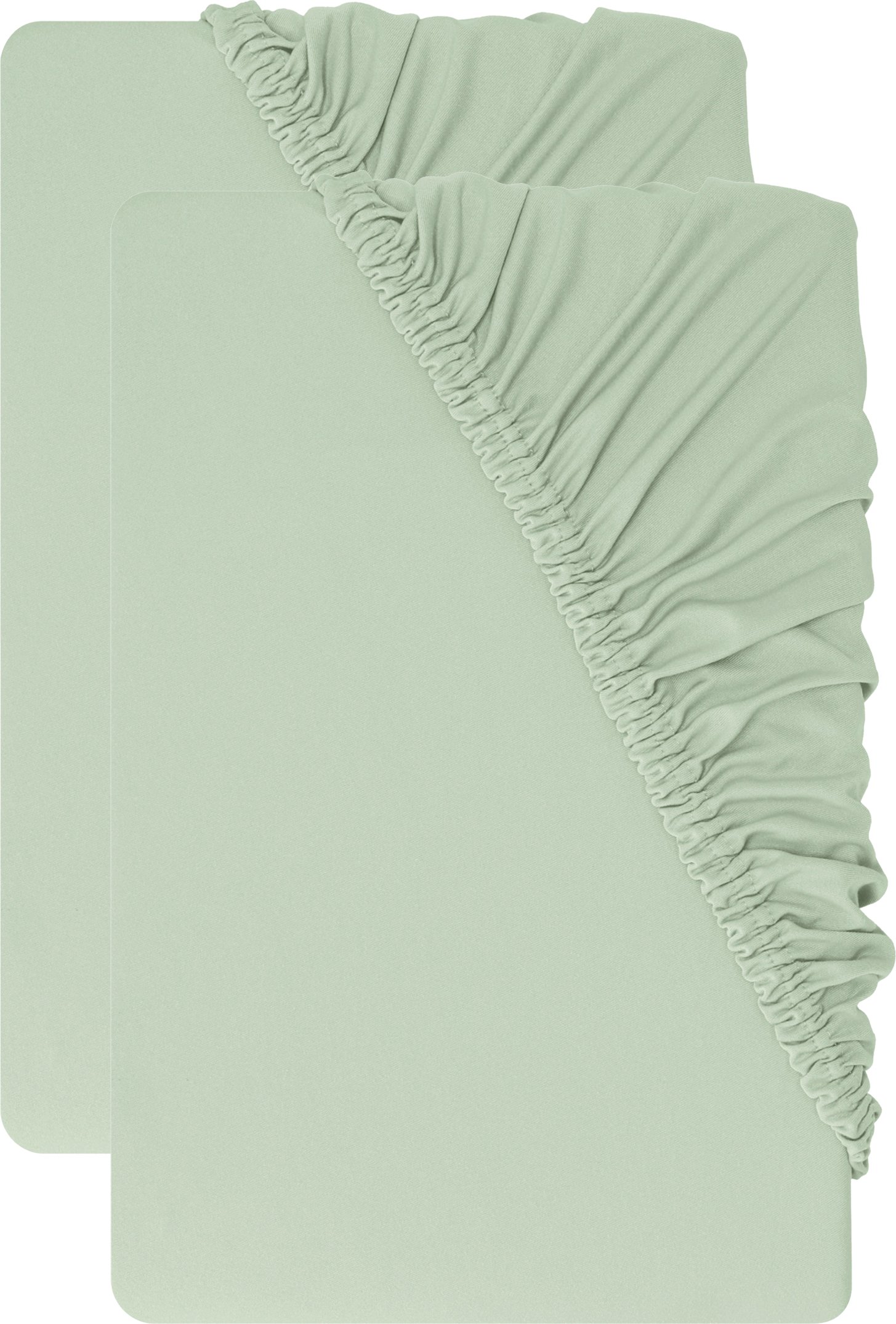 LIVARNO® Jersey-Spannbettlaken-Set, 2 Stück, 90-100 x 200 cm (Grün)