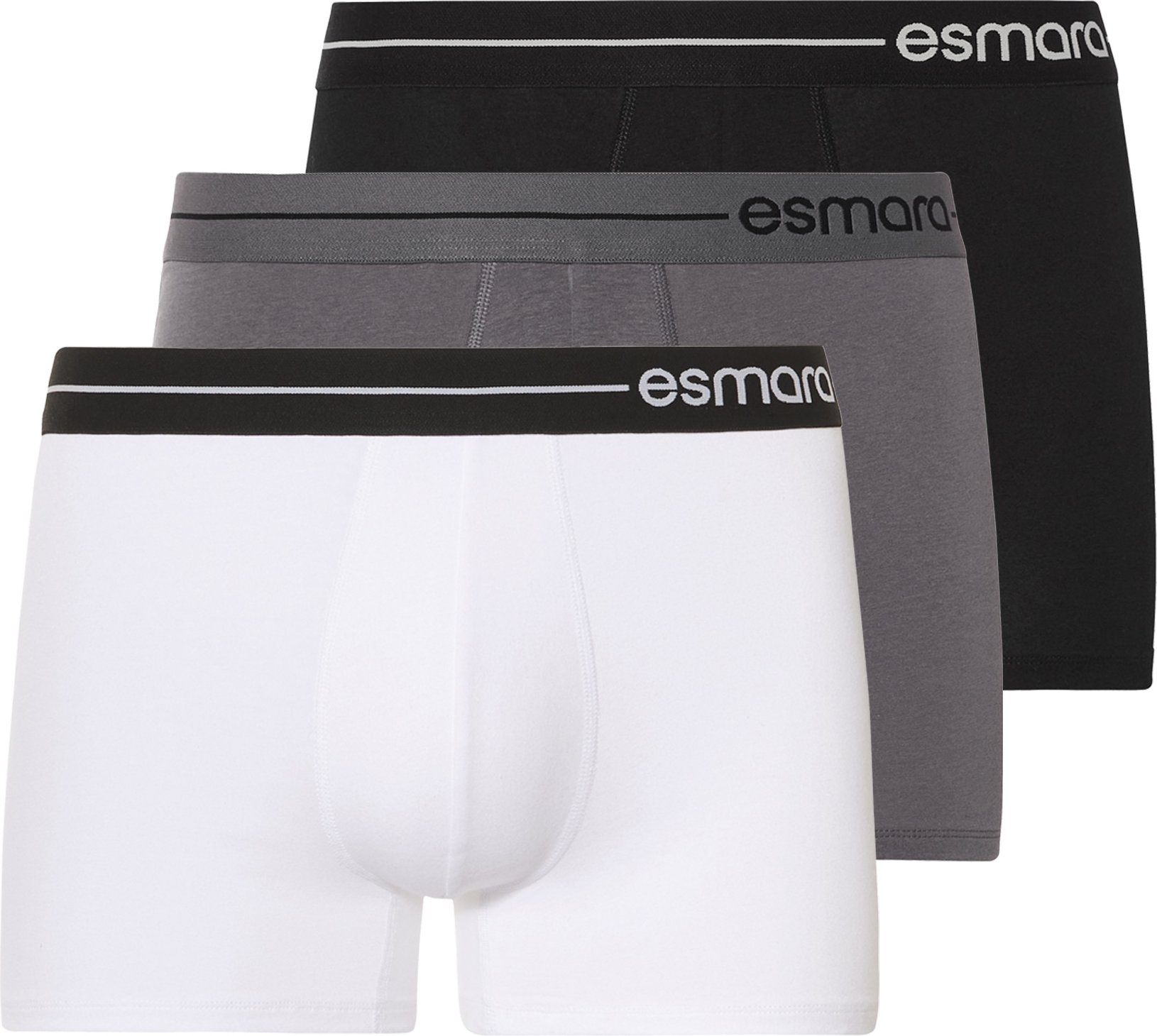 Thumbnail - esmara Men Herren Boxer, 3 Stück (schwarz/grau/weiß, 4/S)