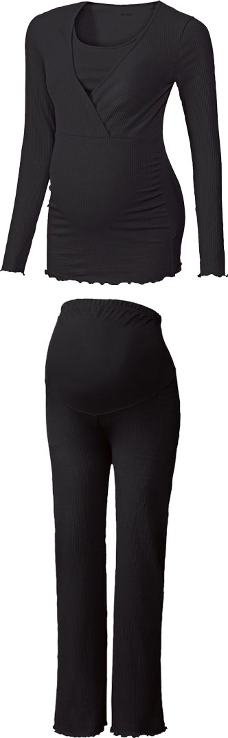 esmara® Damen Pyjama (Schwarz, XS(32/34))
