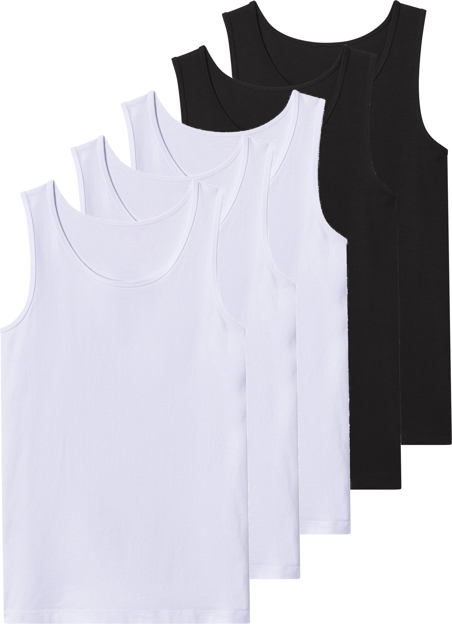esmara® Kinder Mädchen Unterhemd/ Top 5 Stück (Schwarz/weiß, 146/152)