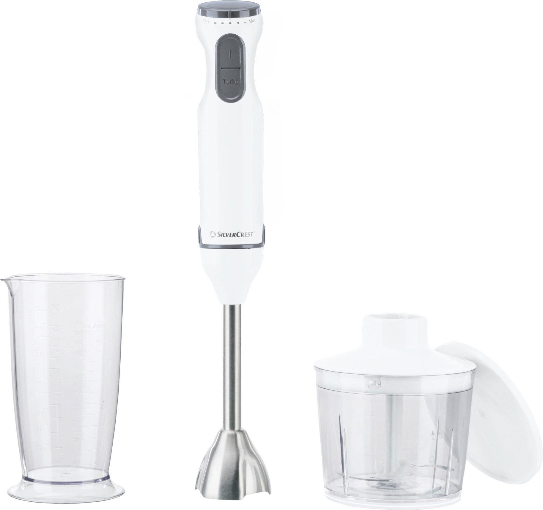 SILVERCREST® Stabmixer Set Kunststoff 4-tlg. SSMS 600 G7 (Weiß)