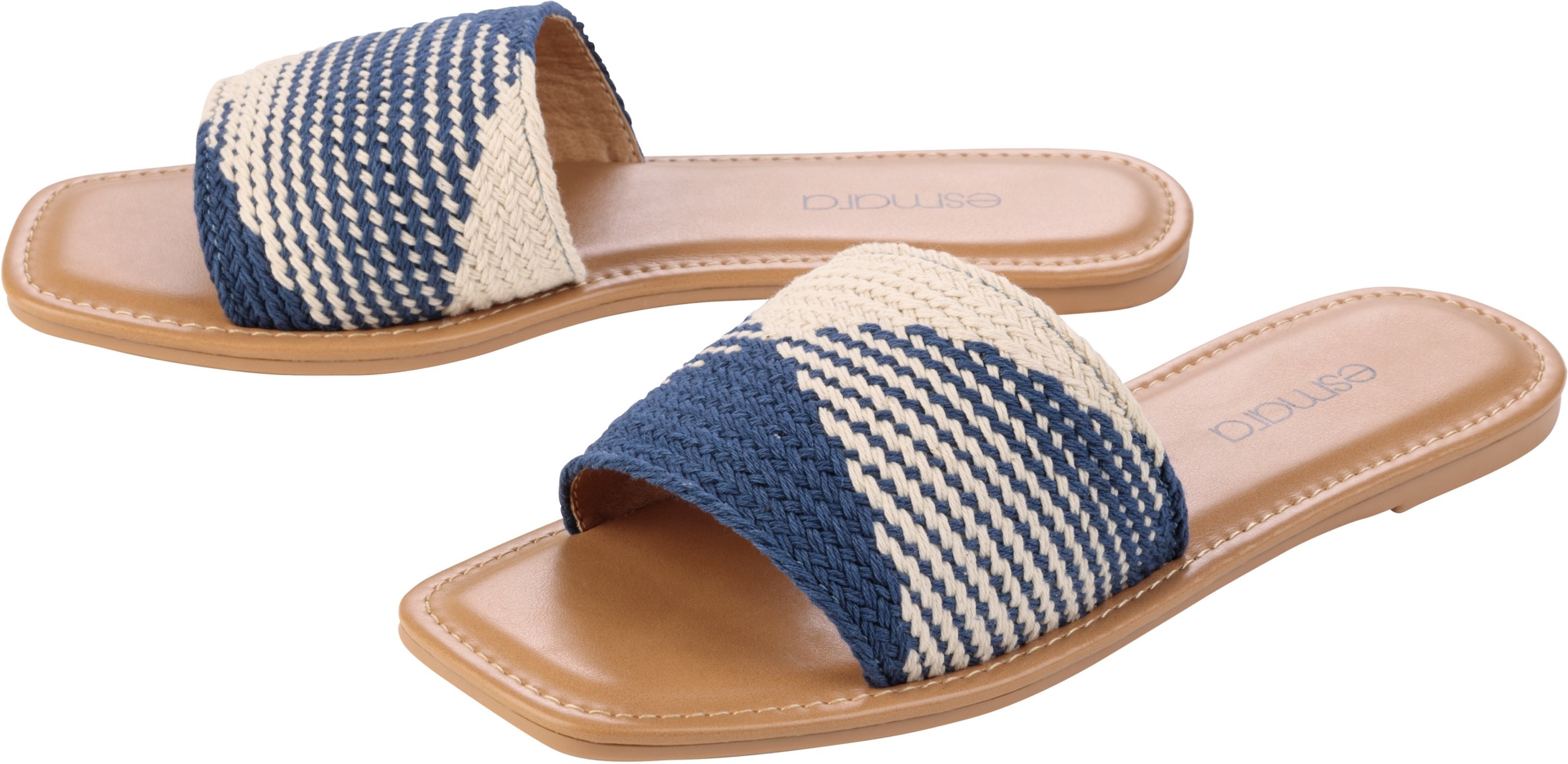 esmara® Damen Pantolette (blau/beige, 41)