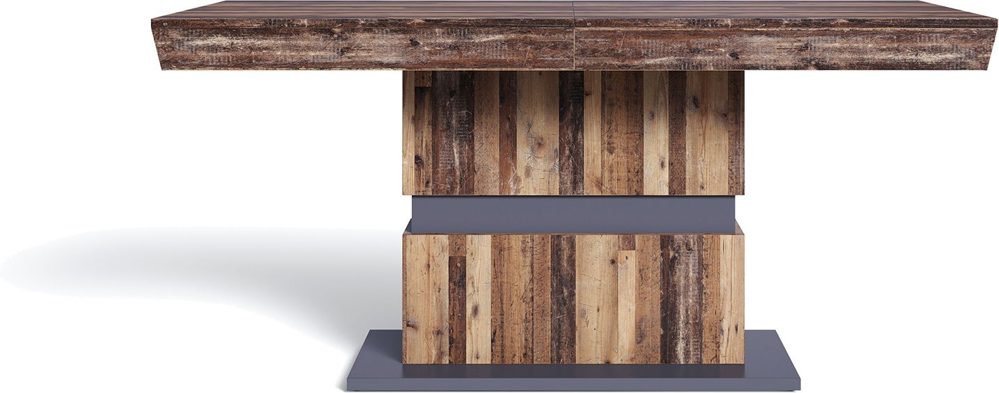 byLIVING Esstisch, schwarz, 140-195cm (ausziehbar) (old wood, 140-195cm (ausziehbar))