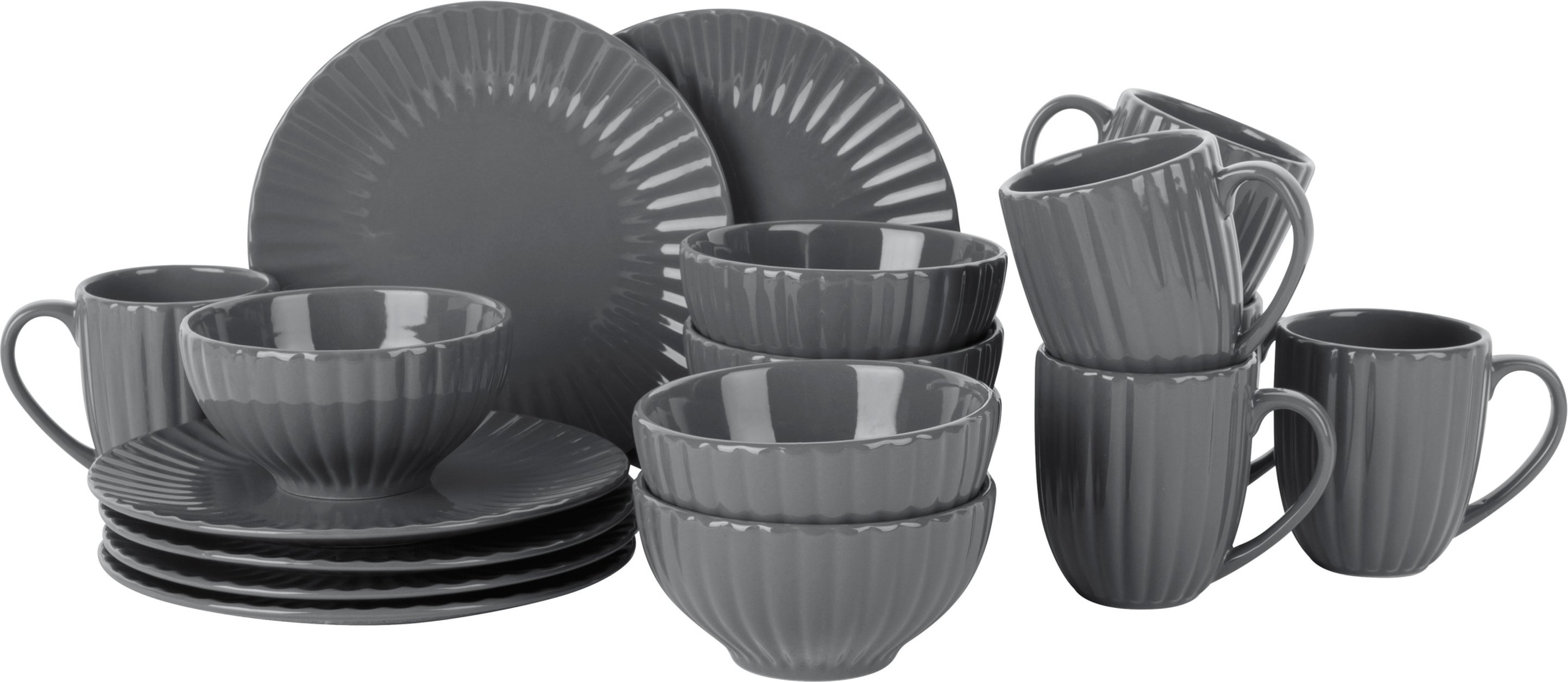 LIVARNO home Kombiservice 18 tlg. Set (Grau)