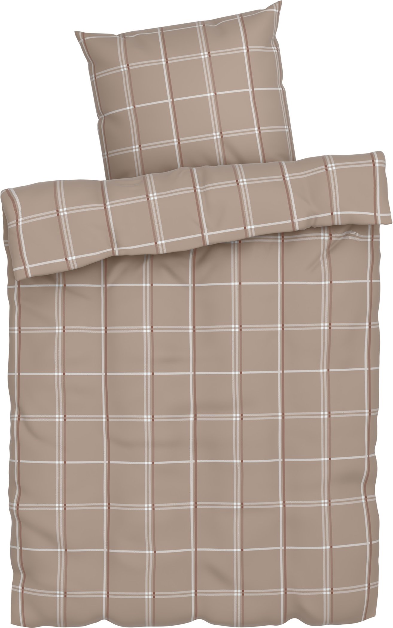 LIVARNO home Feinbiber-Wendebettwäsche / Bettwäsche, 155 x 220 cm (Braun)