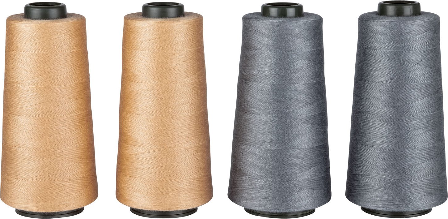 crelando® Overlock Nähgarnspule 2.500m 4er (beige/grau)
