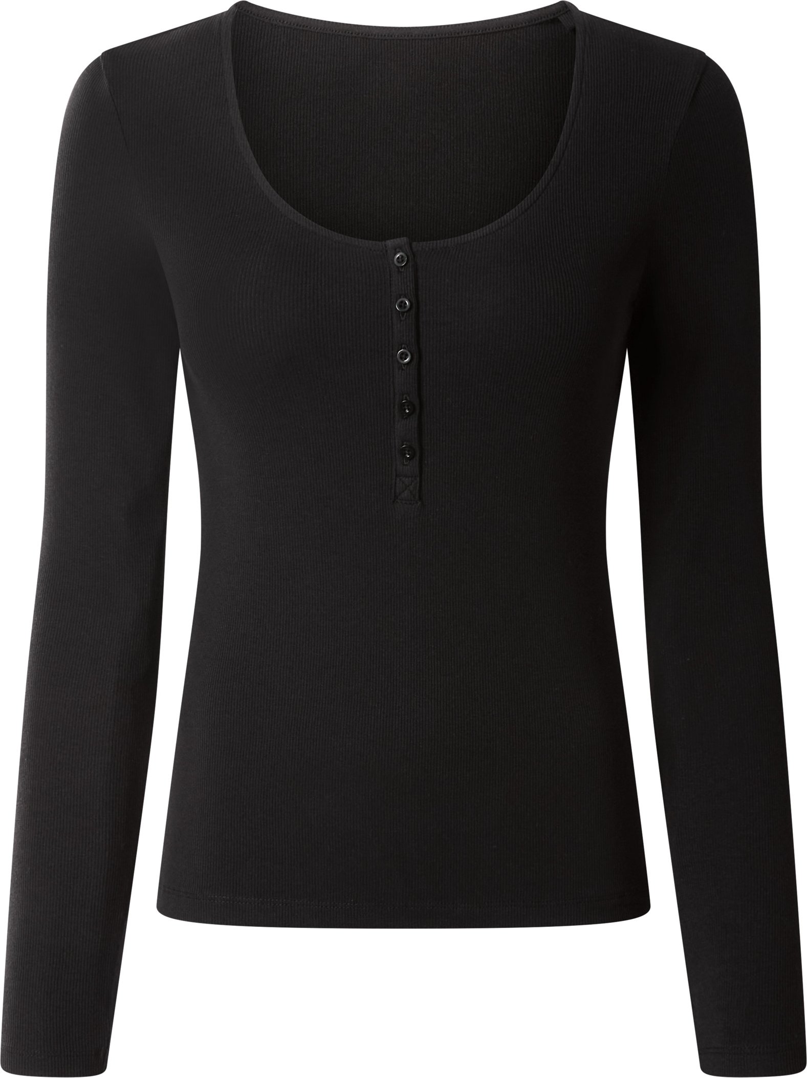esmara® Damen Langarmshirt (Schwarz, XS(32/34))