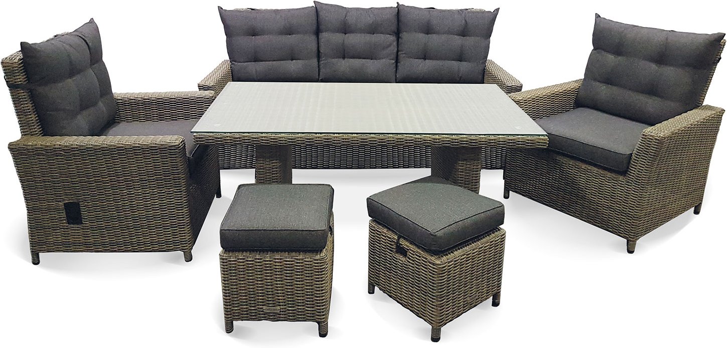 bellavista - Home & Garden® Alu-Luxus Dining-Set Asti (Braun-Mix)