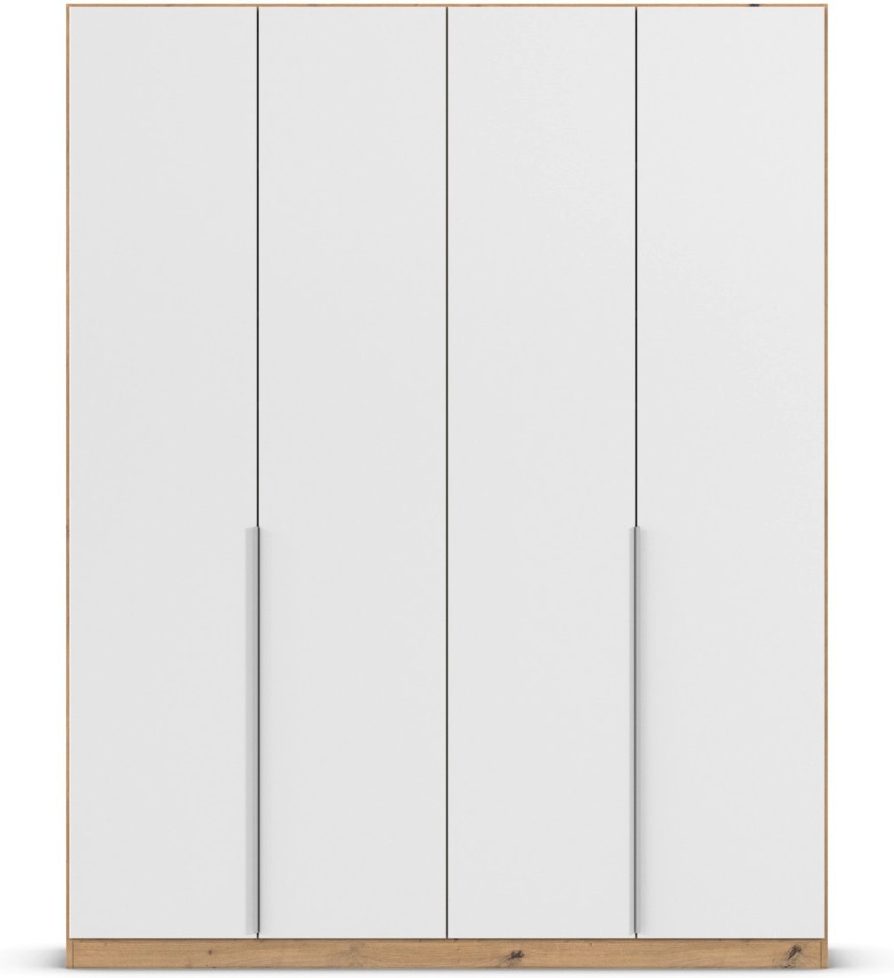 rauch ORANGE Drehtürenschrank Alabama (Classic-Zubehör, Weiß/Eiche Artisan, Griffe Alu, 181 x 229 cm)