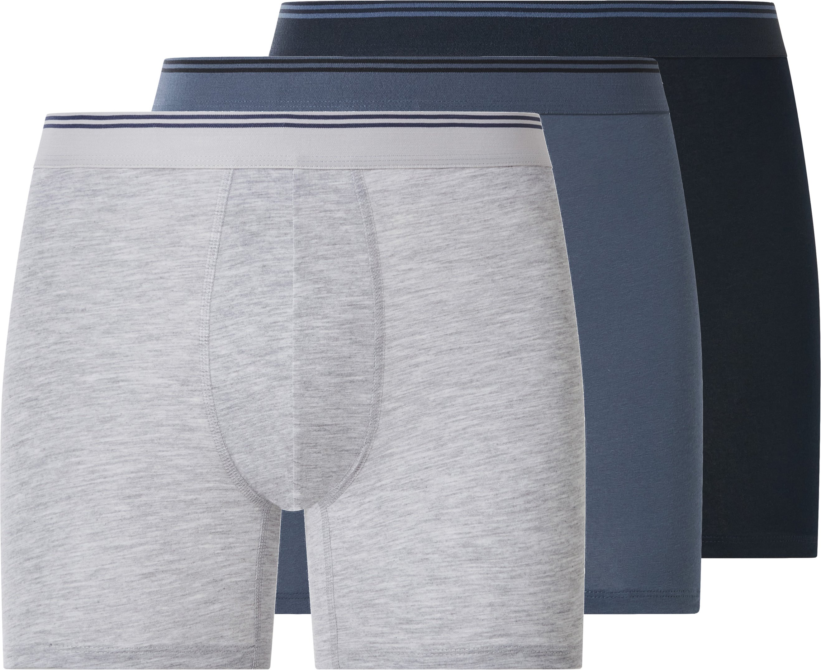 esmara Men Herren Boxer langes Bein, 3 Stück (navy/grau, 7/XL)