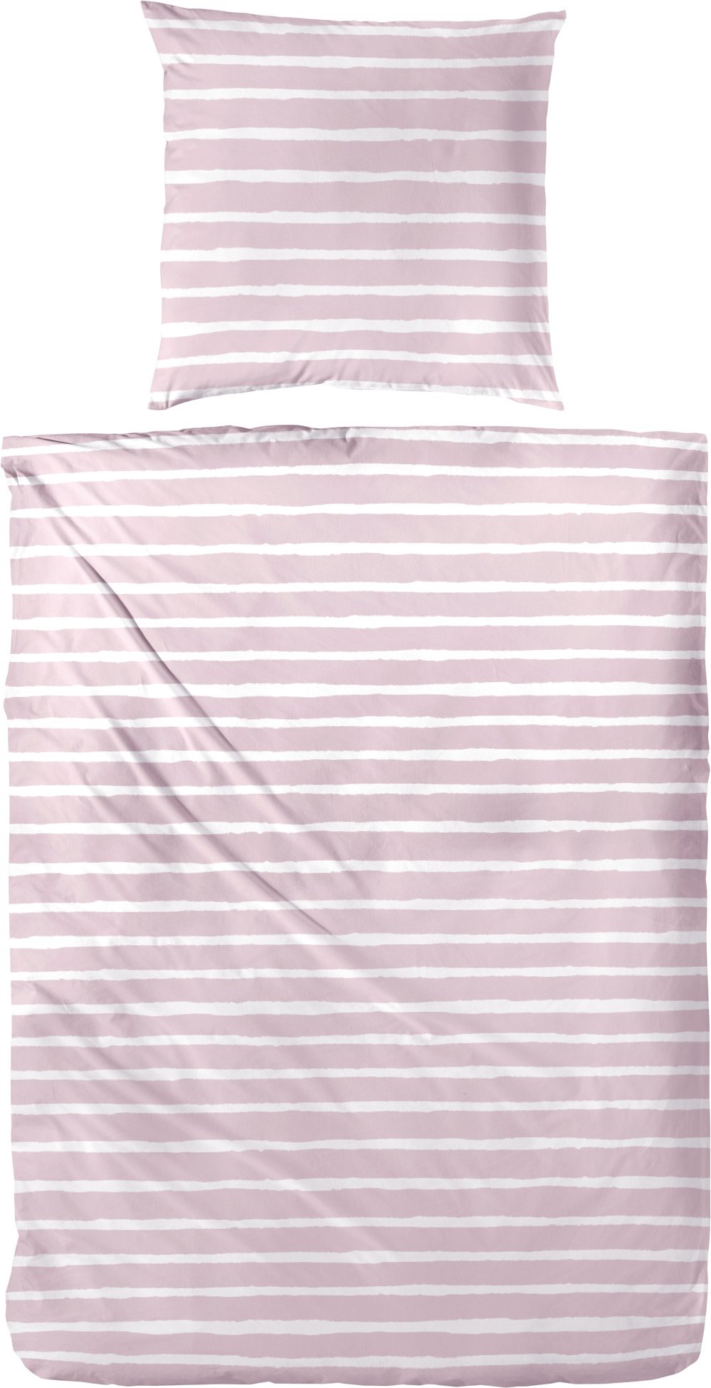 Westminster Satin Bettwäsche Basic (Streifen rosa, 135 X 200 CM)