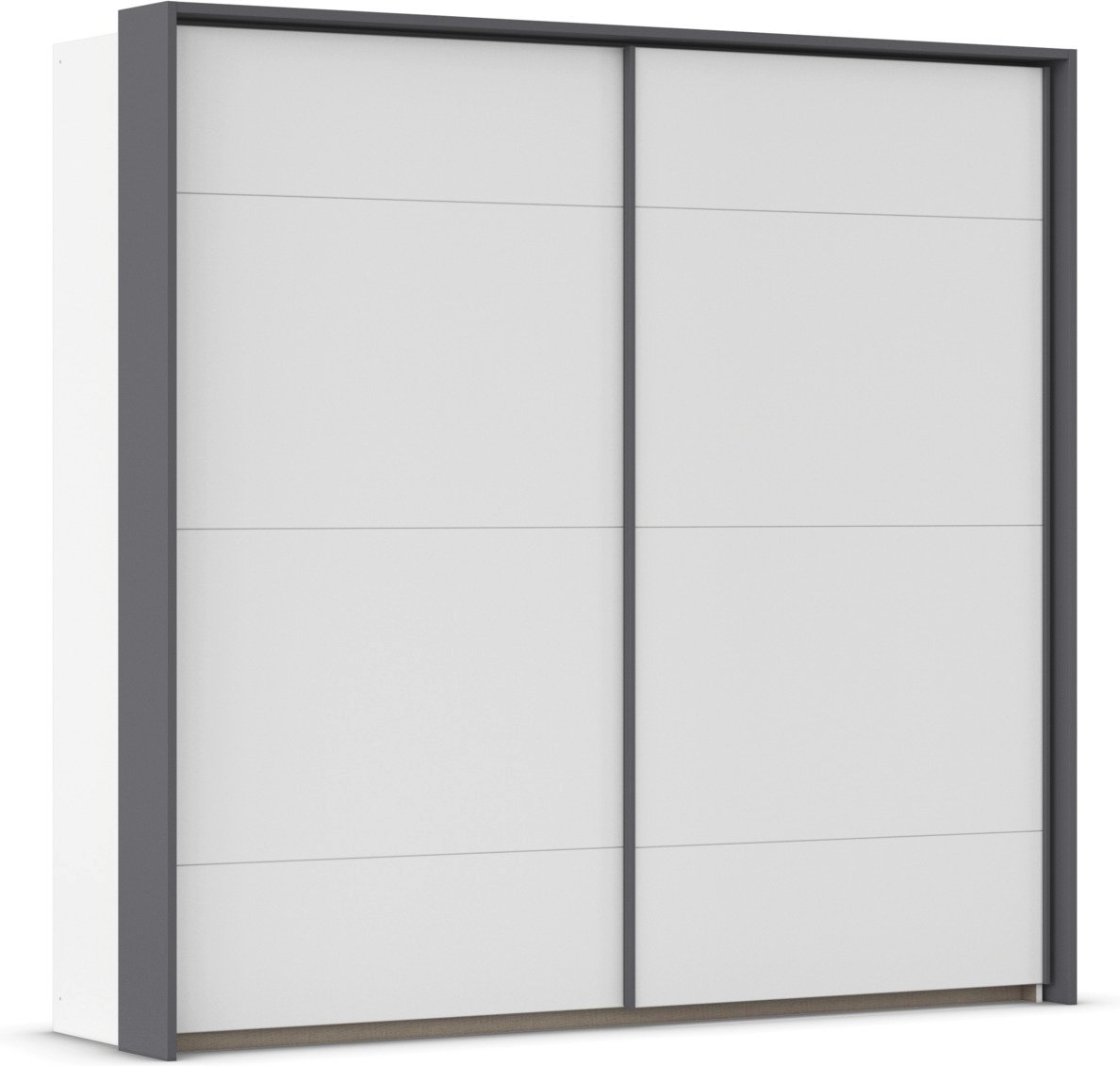 rauch BLUE Corvo Schwebetürenschrank (mit Passepartout, Weiß, 225 x 214 cm)