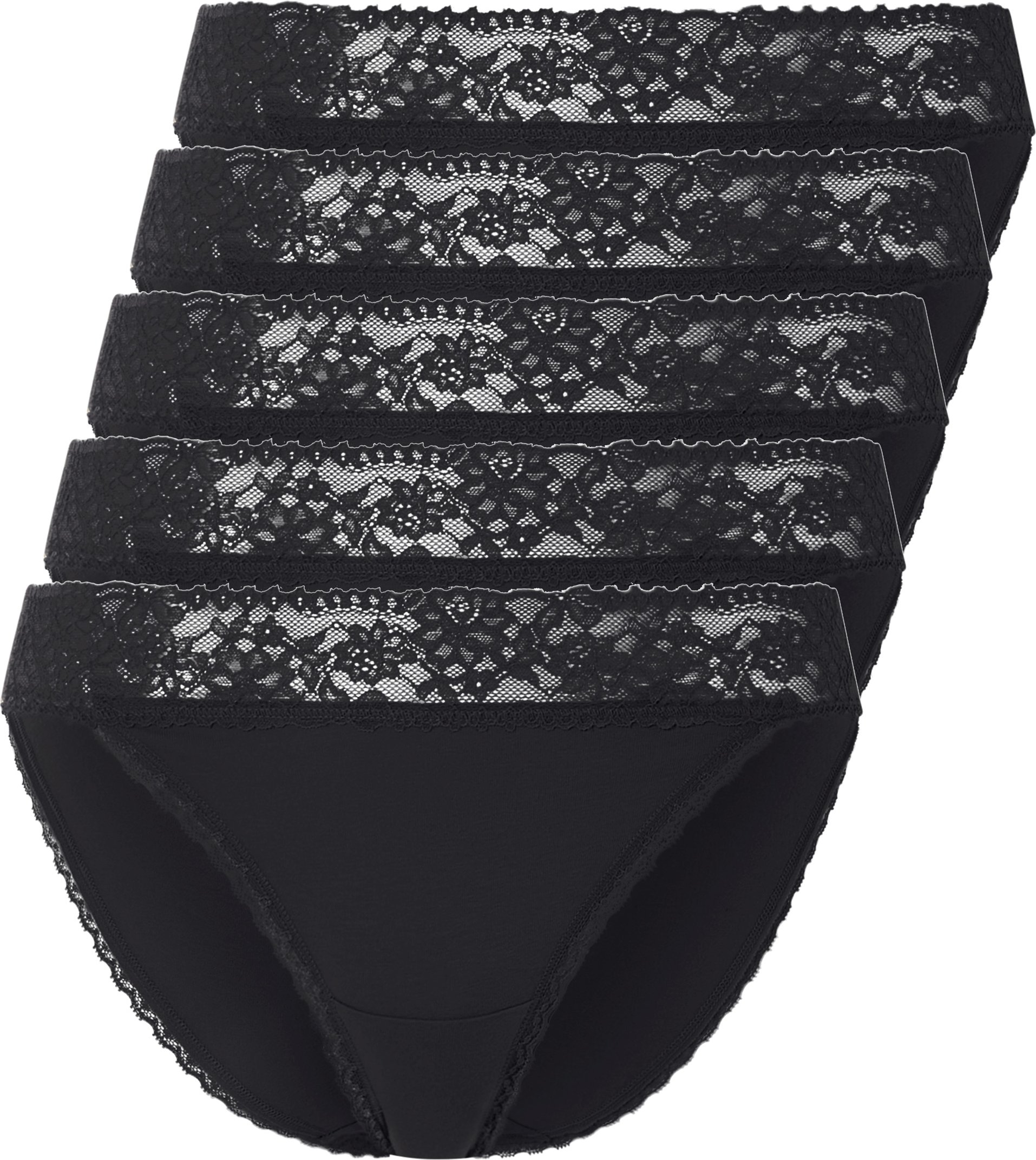 esmara® Damen Slip mit Spitze 5er (Schwarz, XL(48/50))""
