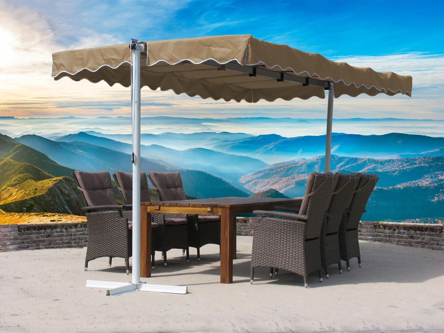 Grasekamp Ziehharmonika-Markise (mit Schutzhülle, Beige)