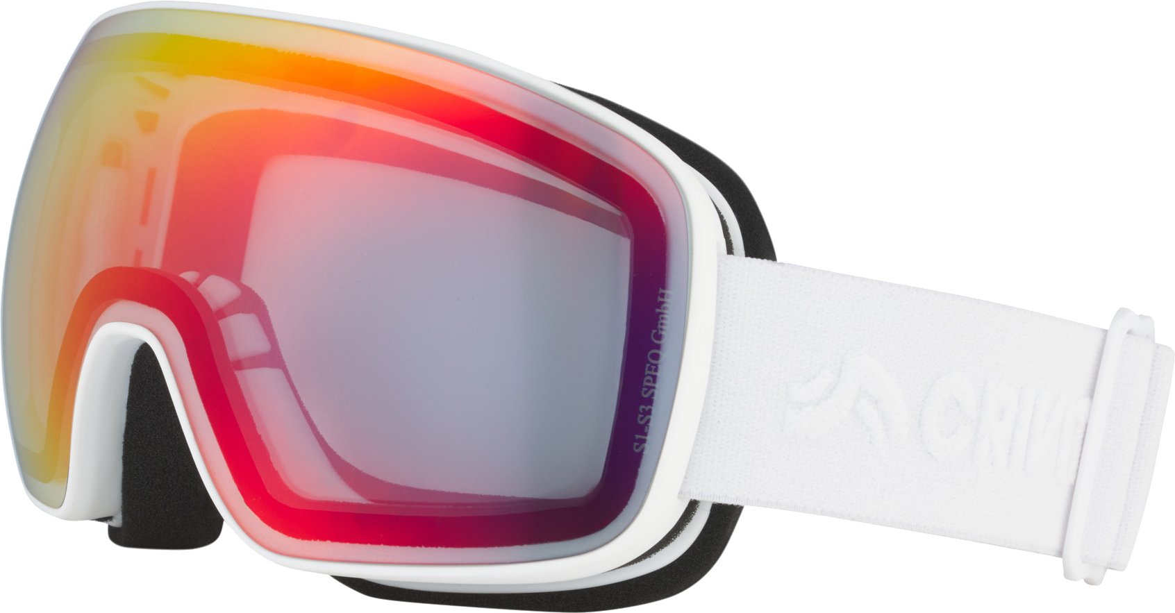 CRIVIT Damen Herren Ski- und Snowboardbrille, mit selbsttönendem Visier (Weiß)