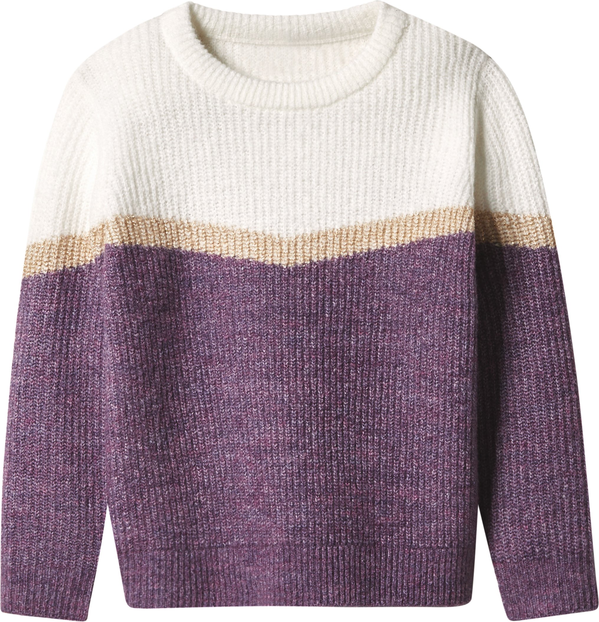 lupilu® Kinder-Grobstrickpullover (lila/weiß, 110/116)
