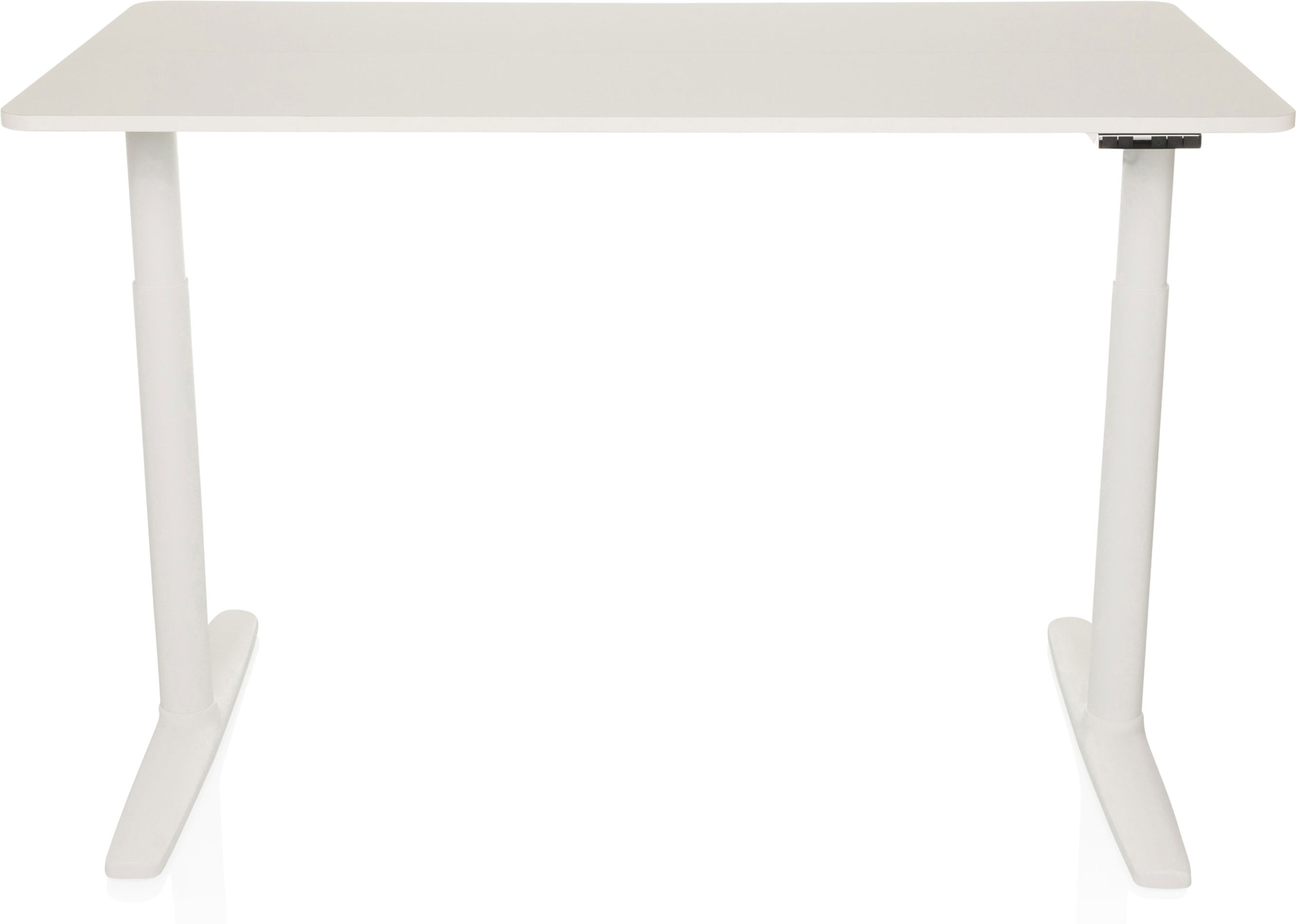 hjh OFFICE Schreibtisch STAND elektrisch höhenverstellbar (Pro, Weiß)