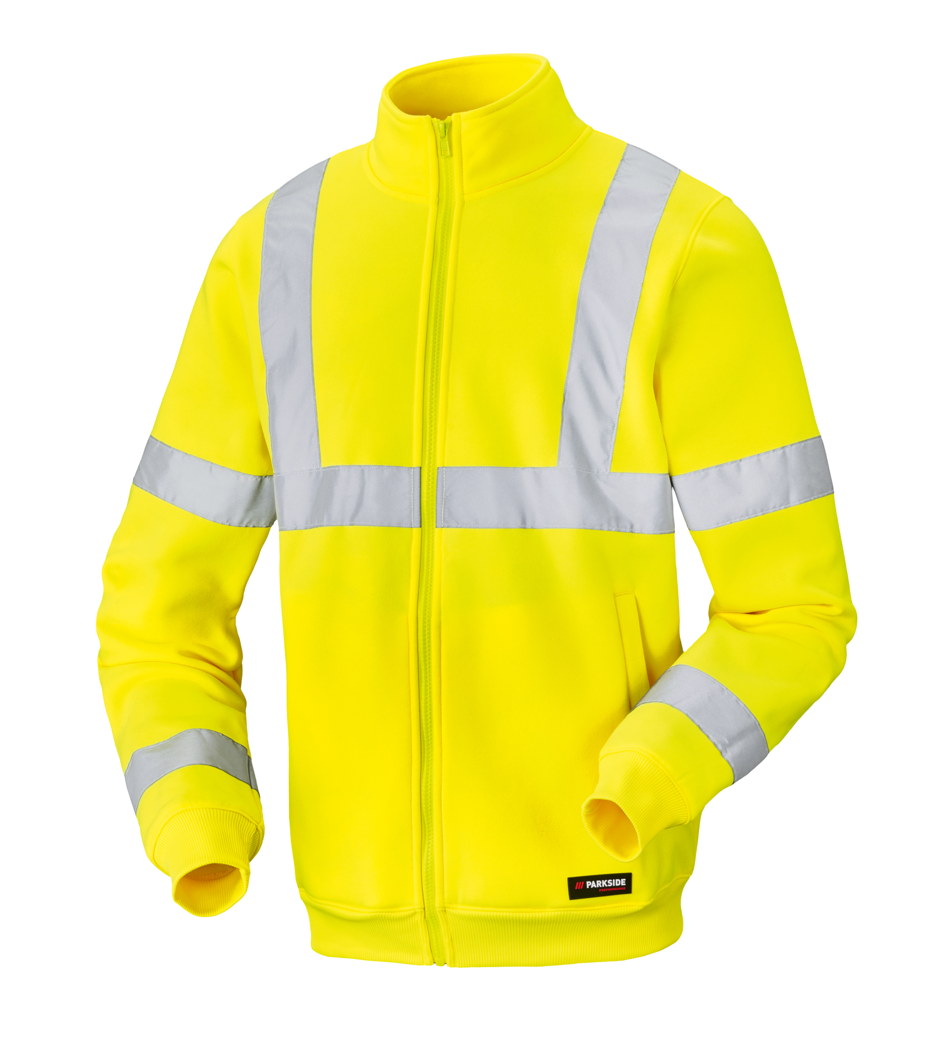 Thumbnail - PARKSIDE PERFORMANCE® Herren Reflektierende Sweatjacke, mit YKK-Markenreißverschluss (Gelb, L (52/54))