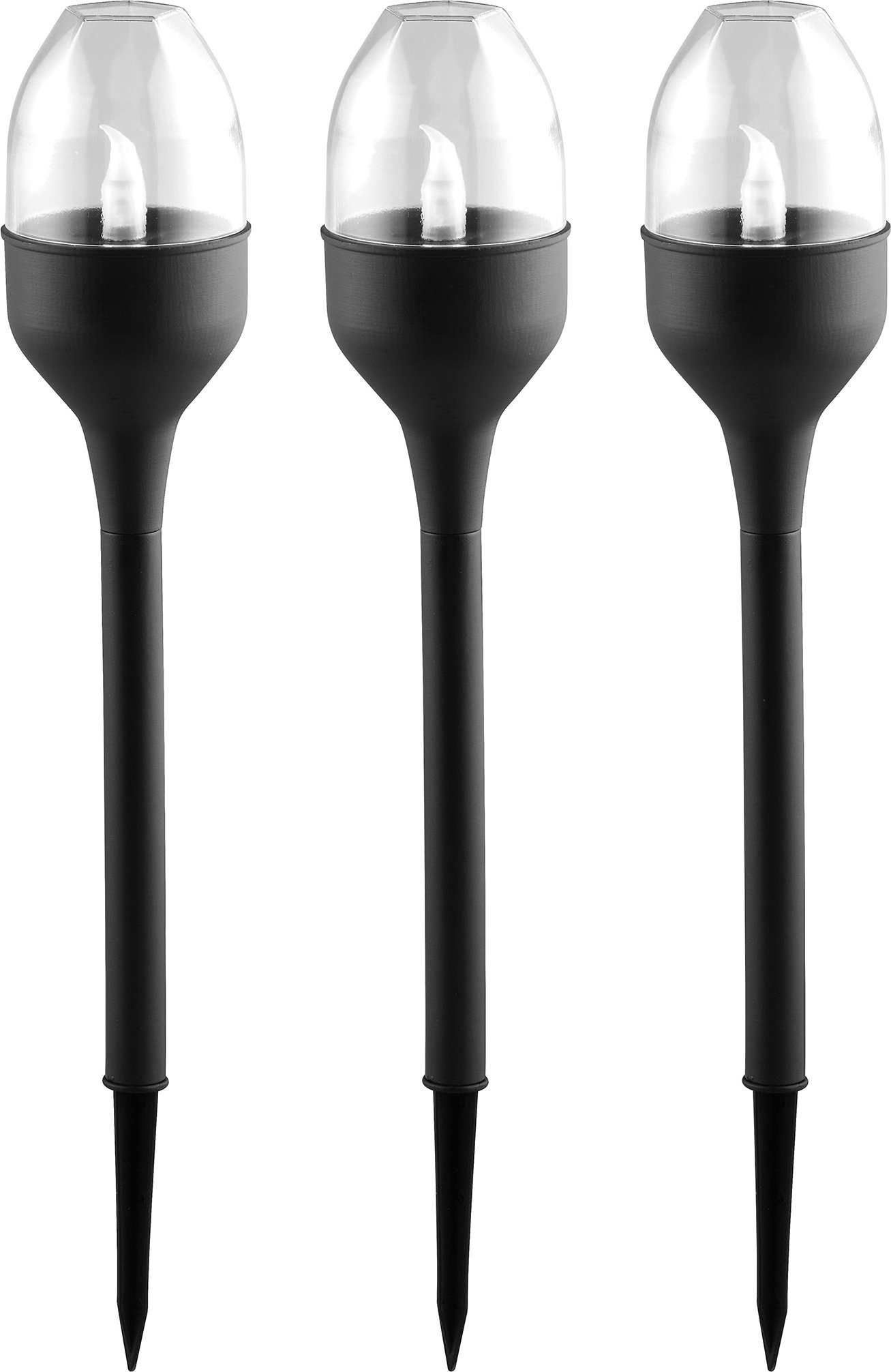 LIVARNO home LED Solarleuchte 3er Dunkelgrau/ Silber (Gartenspieße 3er Set)