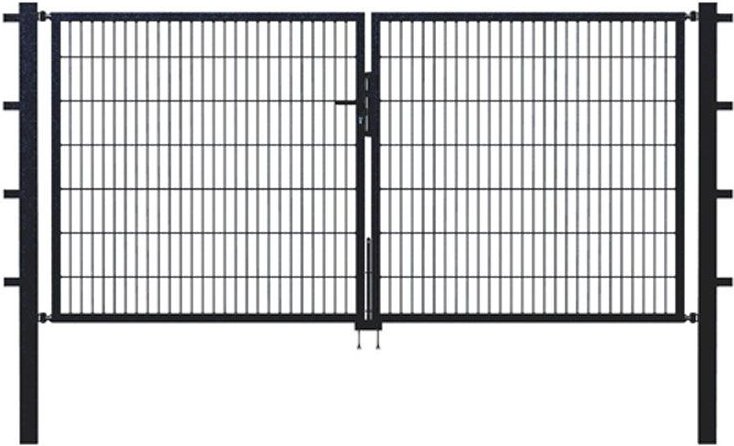 ALBERTS Stabgitter-Doppeltor Doppelstabmattenzäune (Anthrazit, Höhe: 1600 mm)