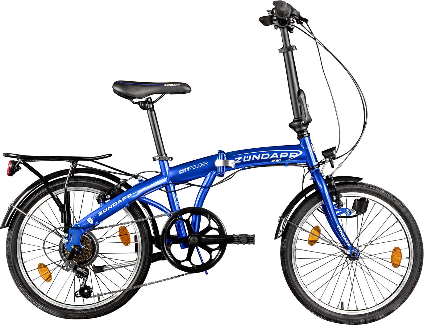 Zündapp ZF20 Speed Folder Klapprad Faltrad Stadtrad (Blau, 20 Zoll)