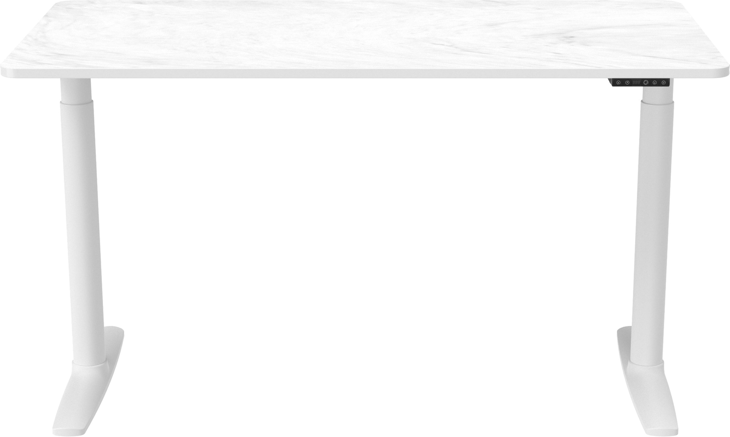 hjh OFFICE Schreibtisch STAND elektrisch höhenverstellbar (Pro, weiß marmor)