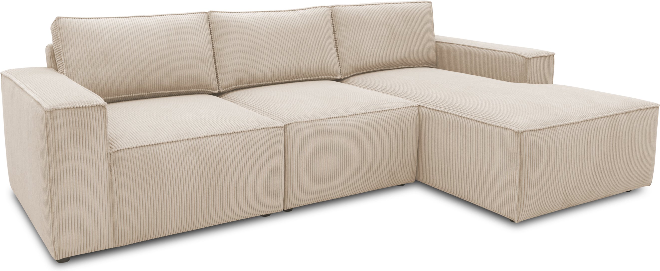 Domo Cannes Longchair Ecksofa mit Longchair (172 x 273 cm, Creme)