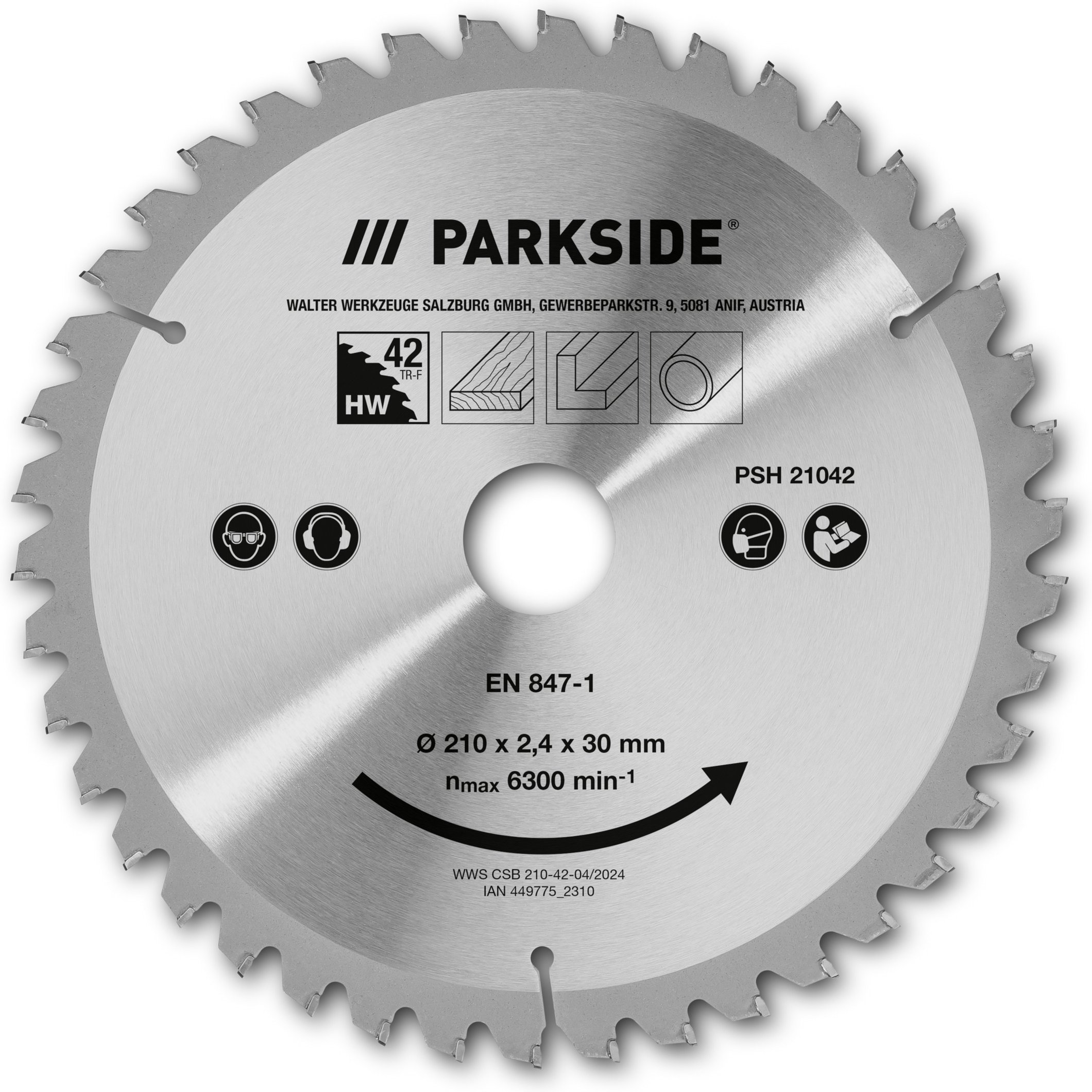 PARKSIDE® Sägeblätter für Handkreissägen PSH 6 A1 (210 mm 42 Zähne)