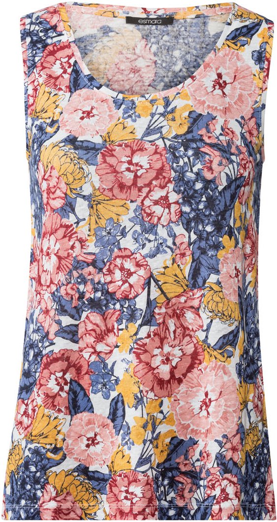 esmara® Damen Top Leinen (Blumen, S(36/38))