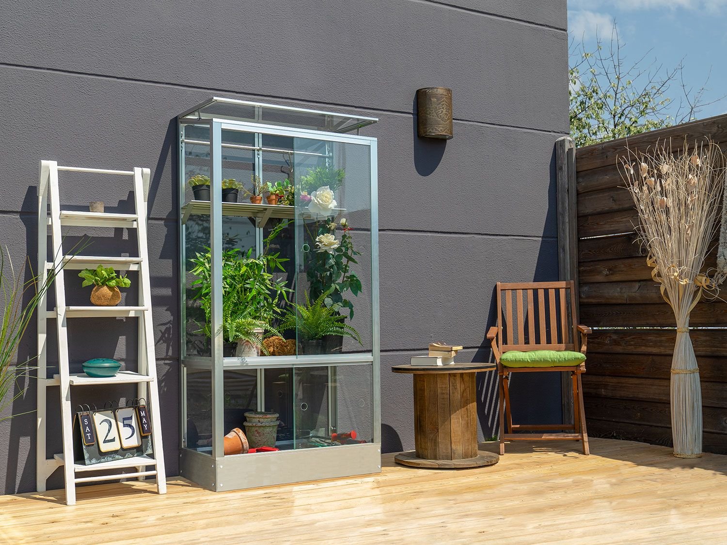 Vitavia Balkongewächshaus Stad (inkl. Stahlfund., Aluminium eloxiert)