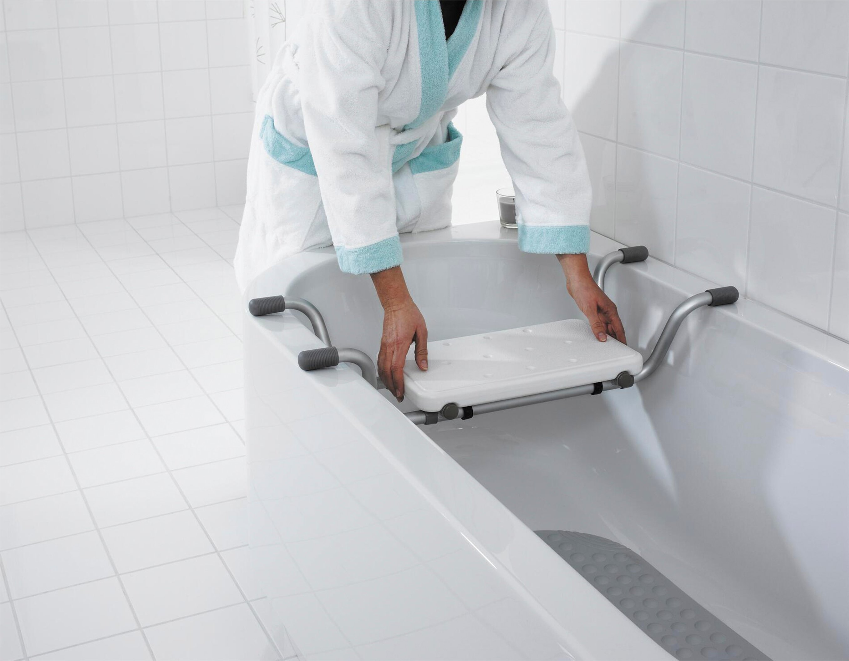 Ridder Duschhocker / Steighilfe / Badewannensitz, aus Aluminium (Badewannensitz)