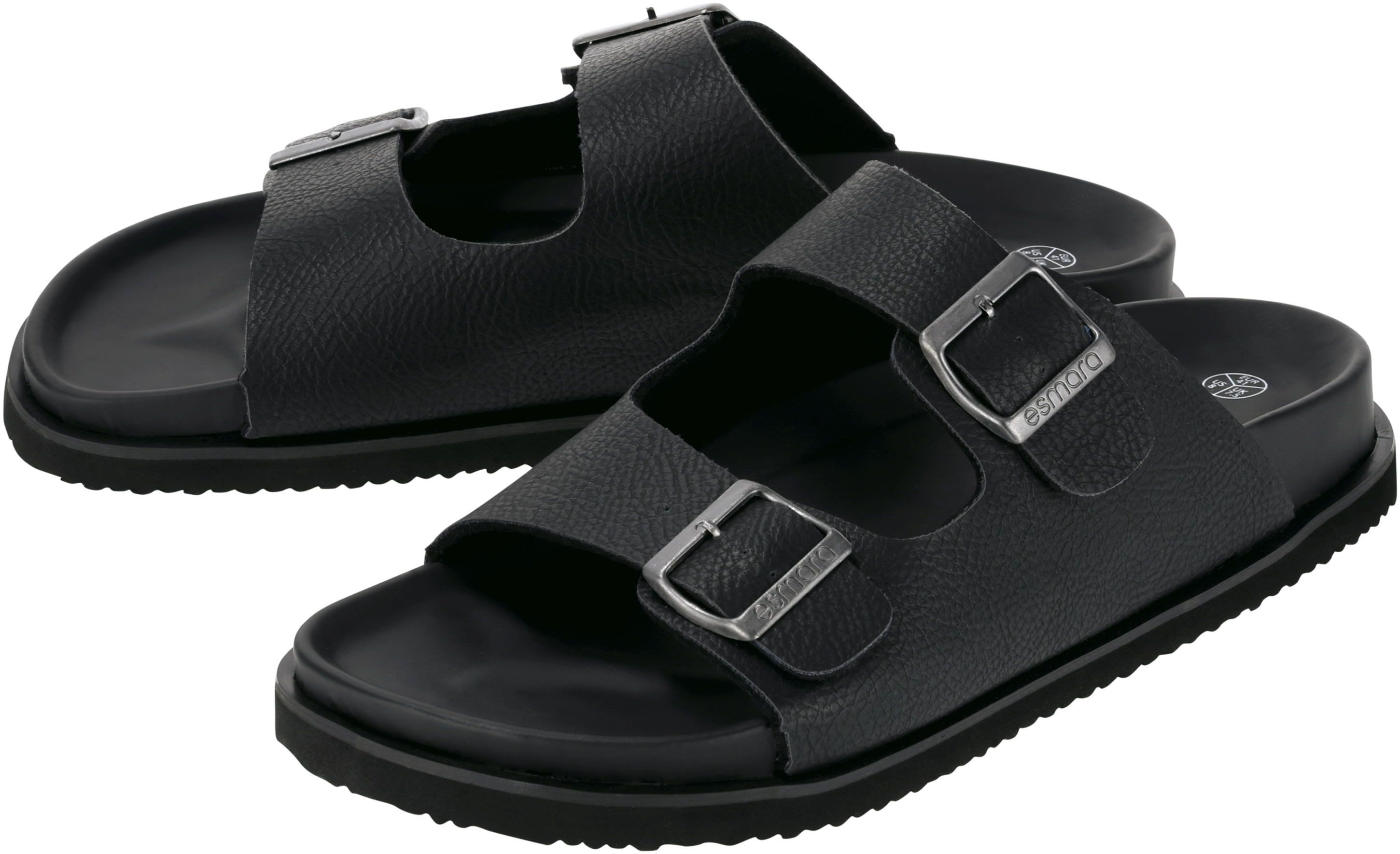 esmara® Herren Pantoletten, mit individuell verstellbaren Schnallen (Schwarz, 44)