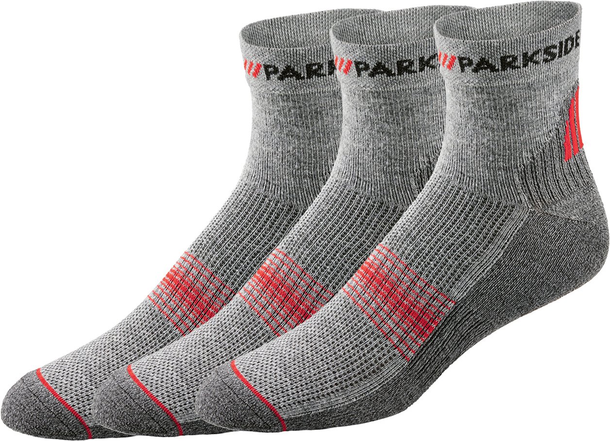 PARKSIDE® 3 Paar Herren Arbeitssocken (Grau, 39-42)