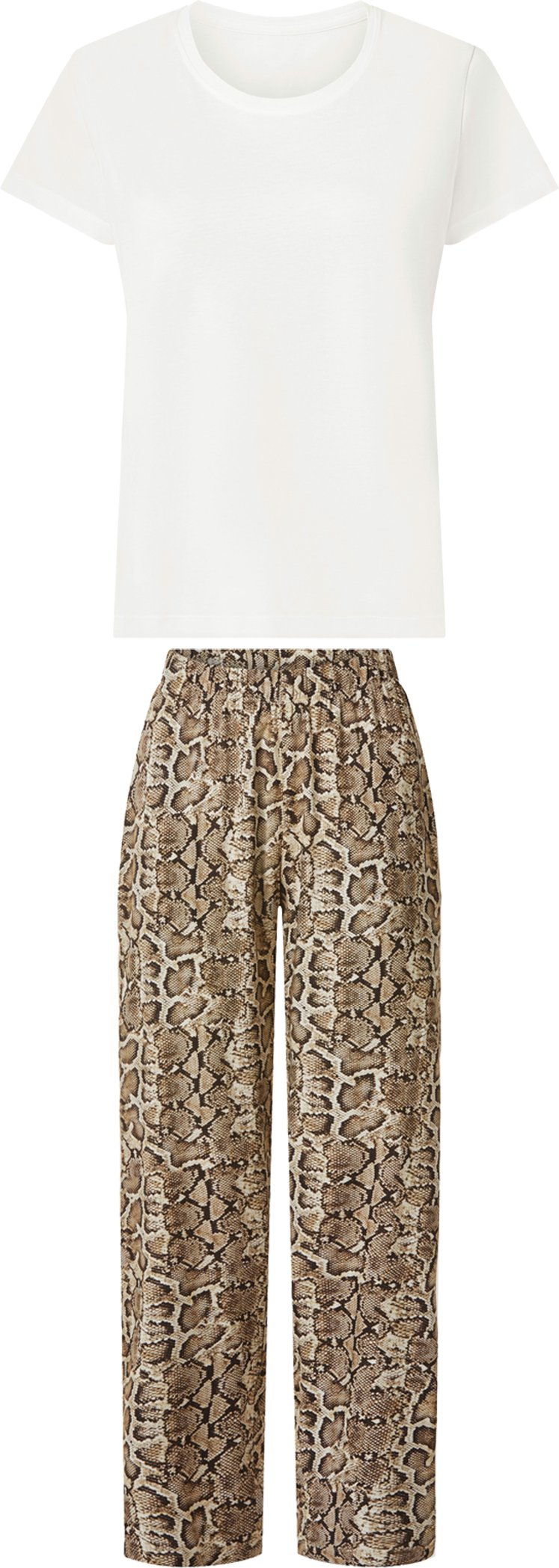 esmara® Damen Pyjama (Weiß, M (40/42))