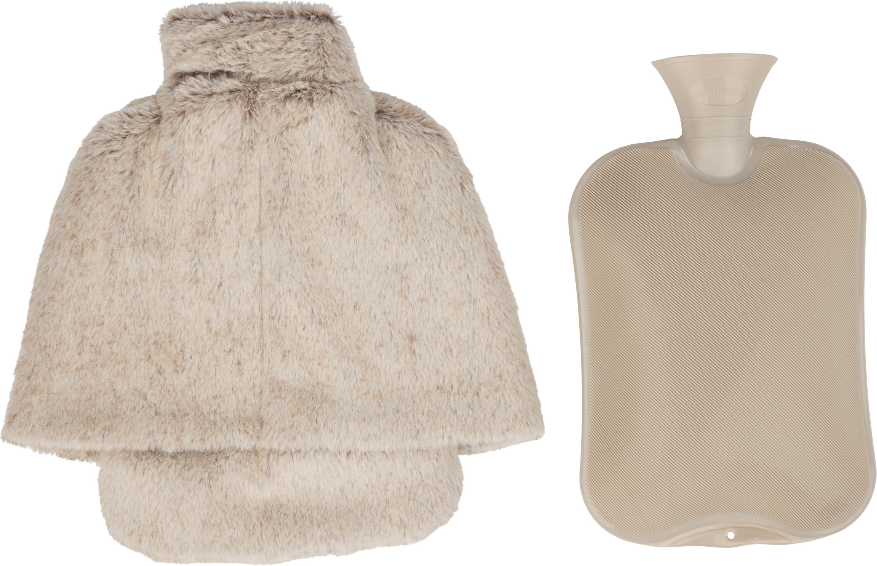 sensiplast® Schlauch-Wärmflasche / 2-in-1 Wärmflasche (Fuß/beige)