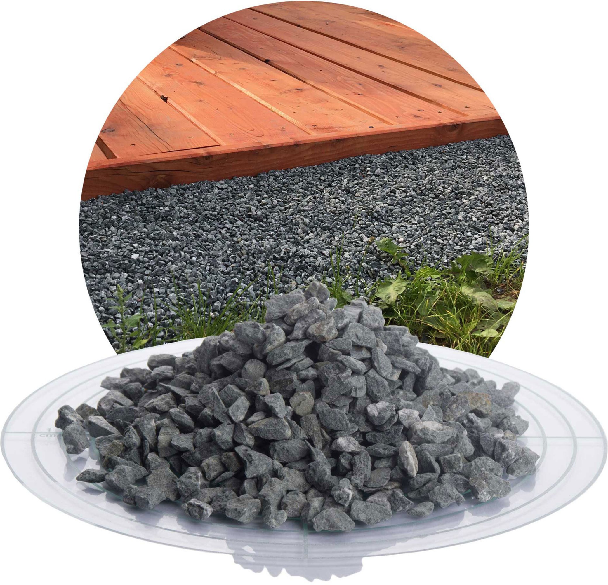 Schicker Mineral Diabas Ziersplitt (5-8 mm, 25 kg, Grau)