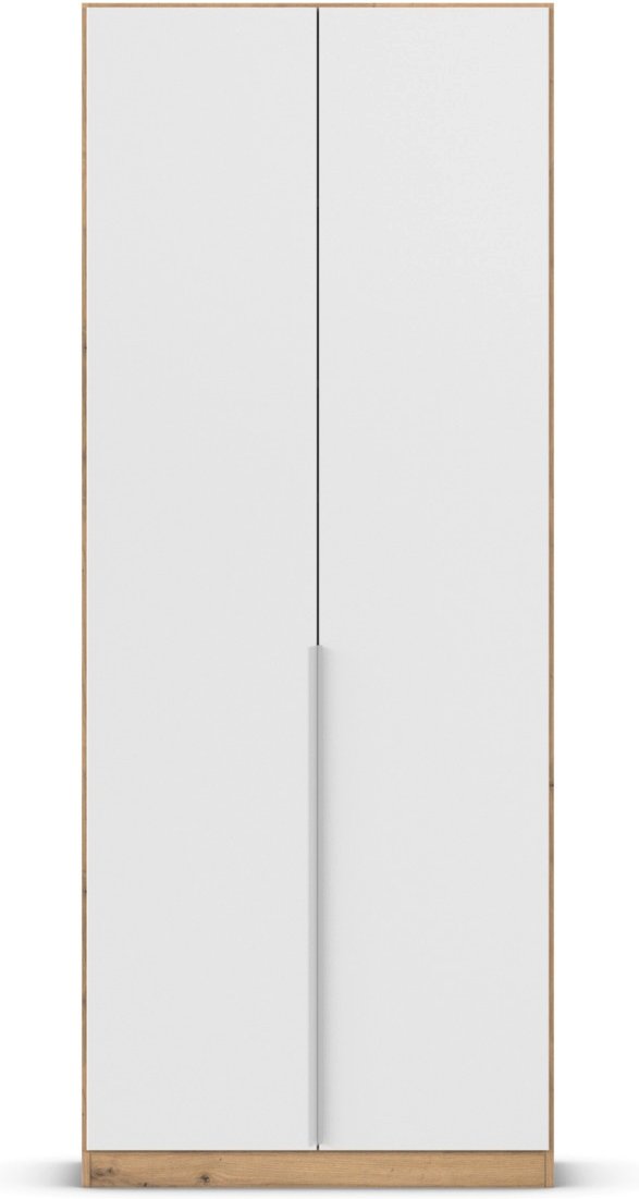 rauch ORANGE Drehtürenschrank Alabama (Basic-Zubehör, Weiß/Eiche Artisan, Griffe Alu, 91 x 229 cm)
