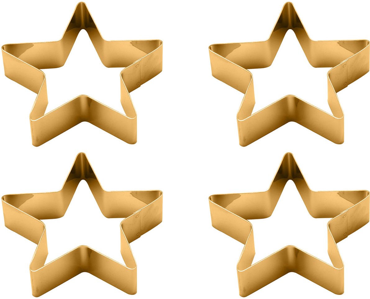 ECHTWERK Untersetzer- / Serviettenring-Set (Serviettenringe "Stern"" aus Ed, Gold, 4tlg)"