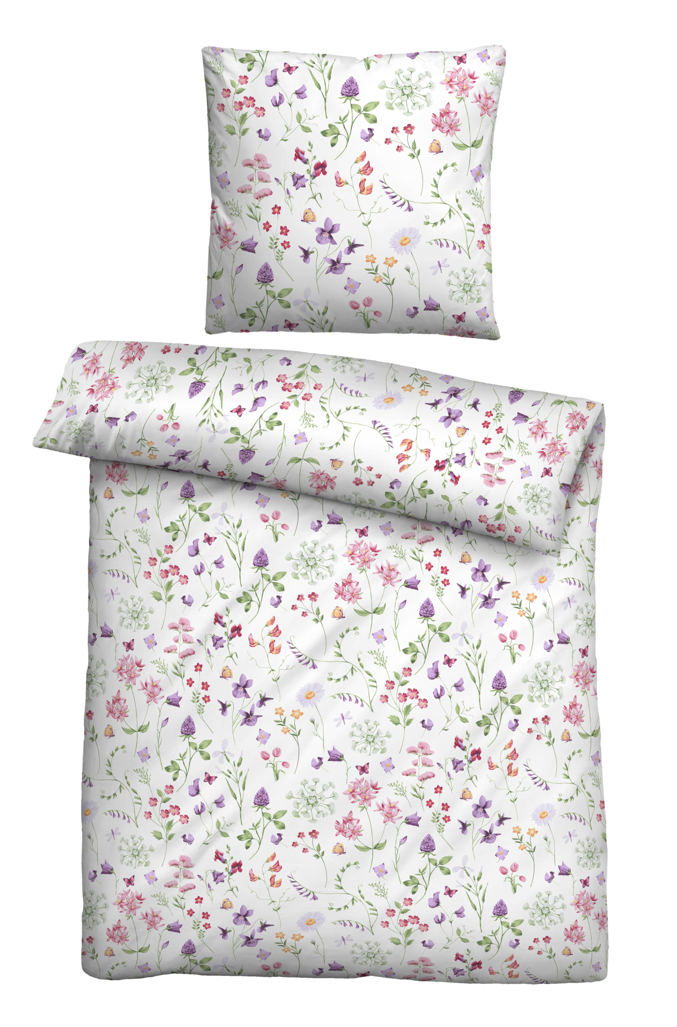 Biberna Linon Bettwäsche (135 x 200 cm + 80 x 80 cm, Weiss)