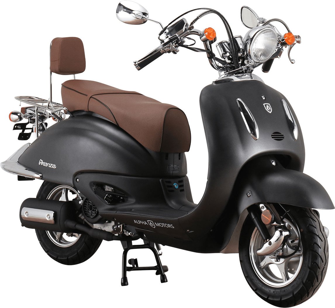 Alpha Motors Mofaroller Firenze 50 ccm EURO5 (45 km/h, mattschwarz)