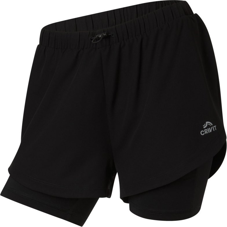 Thumbnail - CRIVIT Damen Funktionsshorts, mit praktischer Handytasche (Schwarz, XS(32/34))