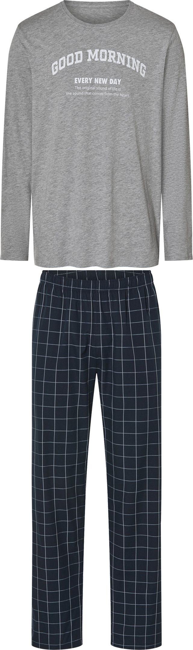 Thumbnail - esmara Men Herren Pyjama, mit Eingrifftaschen (grau/navy, L (52/54))