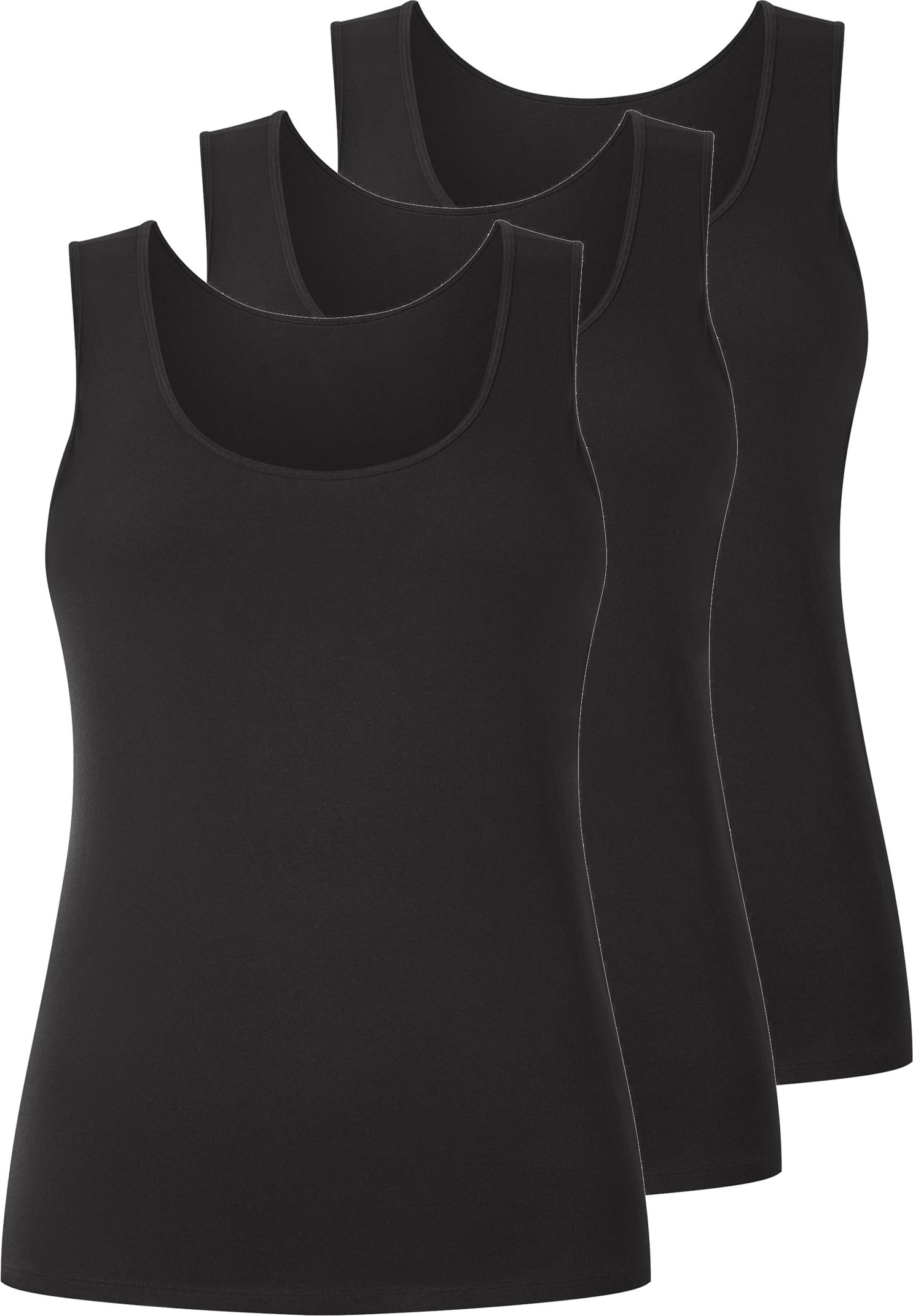 esmara® Damen Achselhemd 3 Stück (Schwarz, XXL(52/54))