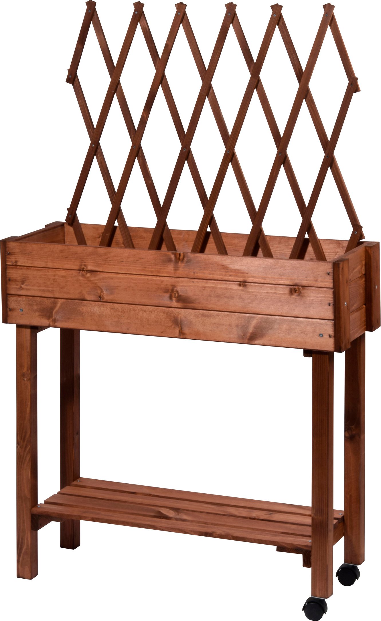 dobar Rollbares Hochbeet mit Rankgitter (Braun)