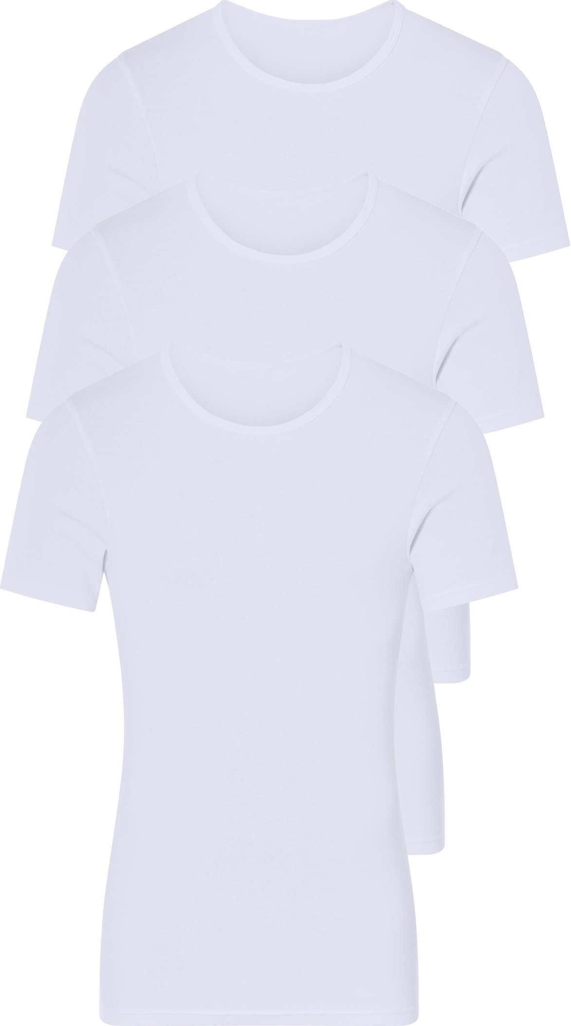 Thumbnail - LIVERGY® Herren Unterziehshirt Feinripp, 3 Stück (weiß/runder Kragen, 8/XXL)
