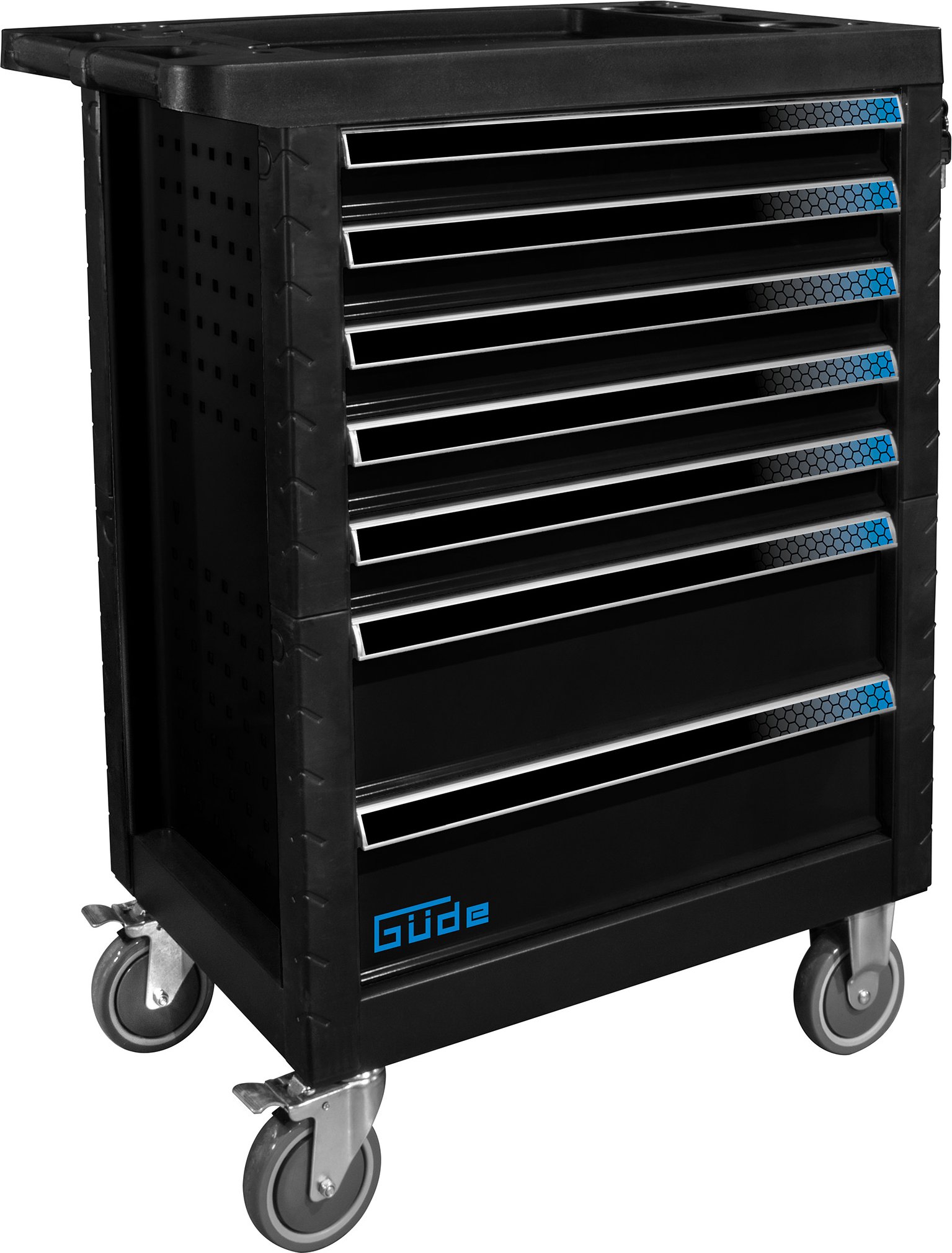 Güde Werkstattwagen »GW7 Black Line«, mit 165-teiligem Werkzeugset