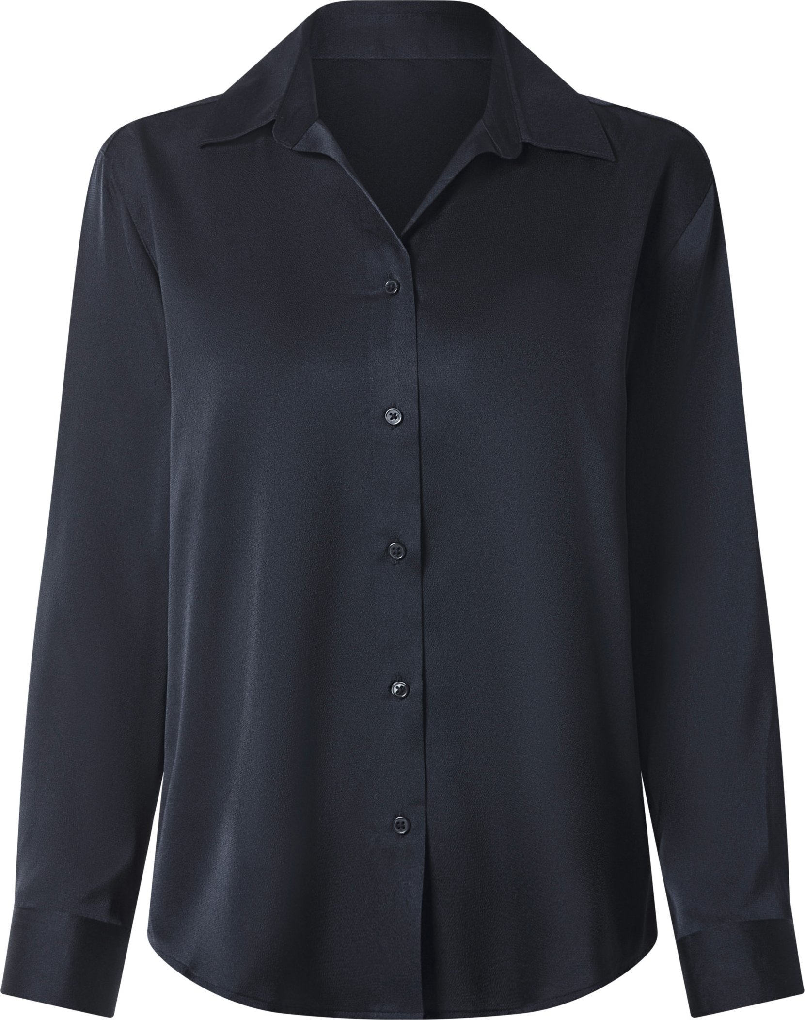 esmara® Damen Bluse Satin (Navy, M(40/42))